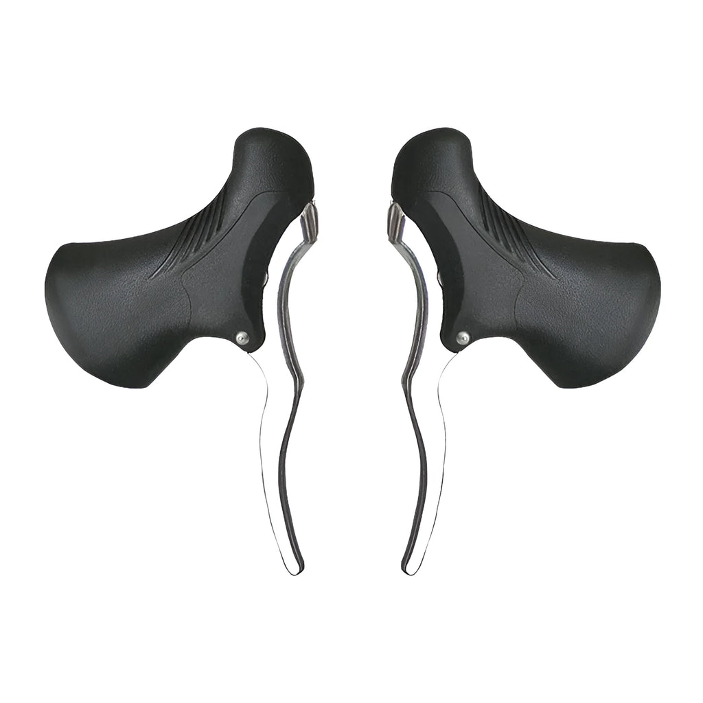 Aluminium alloy road bicycle brake handles in black and black silver for 22.2mm and 23.8mm handlebars