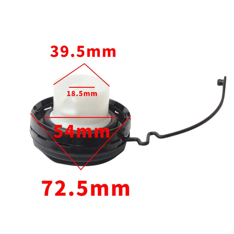 Black plastic snap-in fuel tank cap for Toyota vehicles replacement part