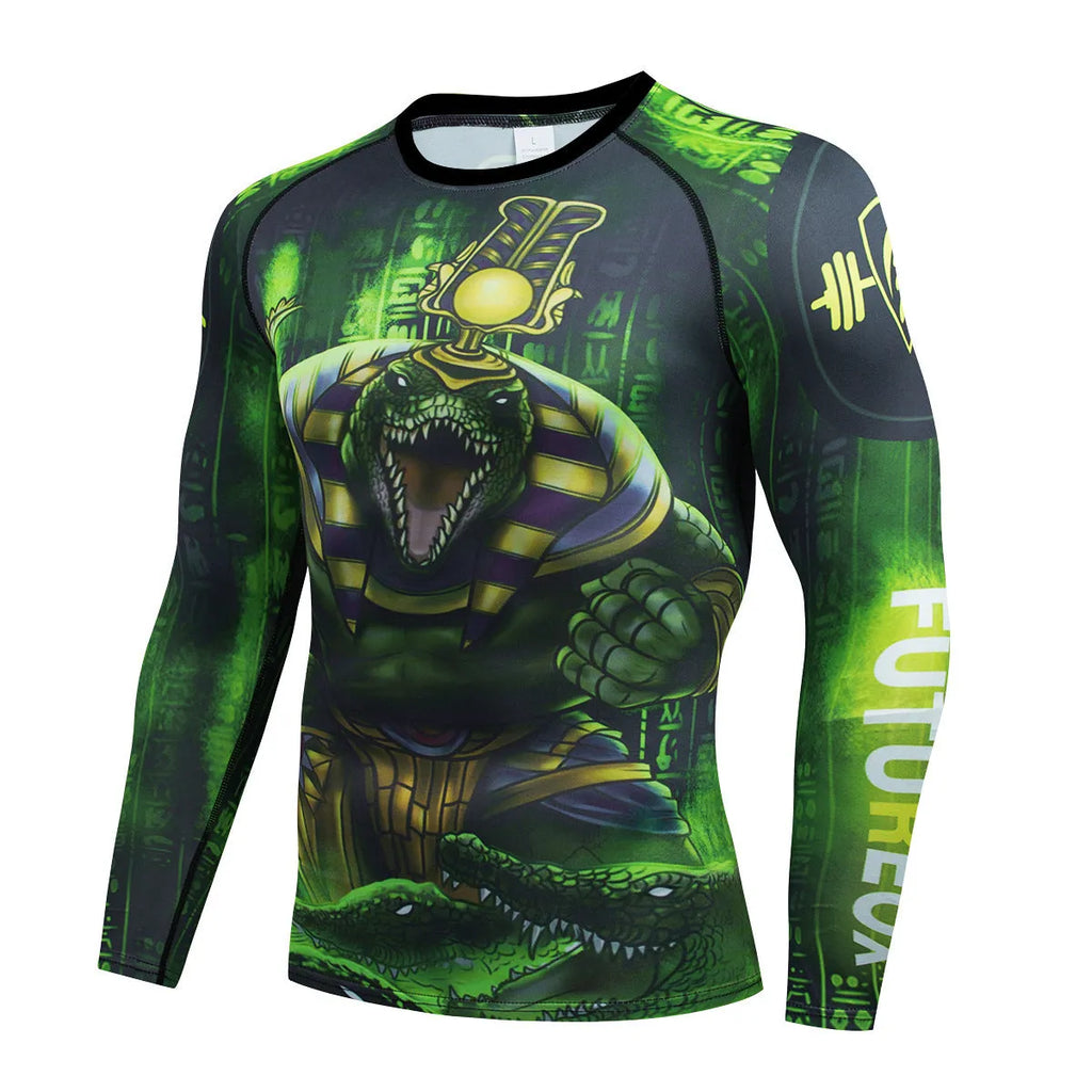 Men's ZF016 printing design polyester sports stretch suit set, slim fit top and trousers for running.