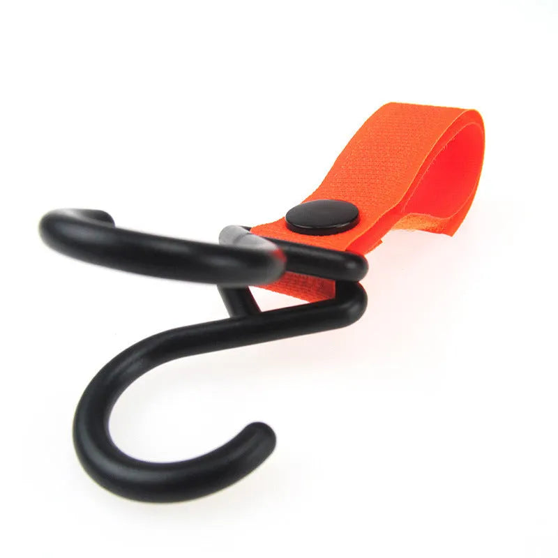 Nylon luggage hook in one of 18 available colours, including black, red, blue, and green variants