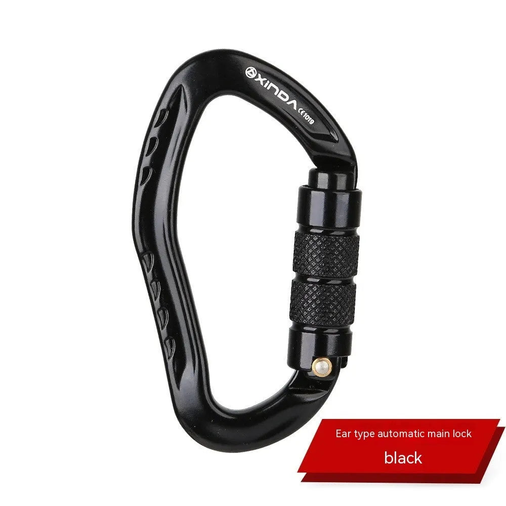 Automatic locking climbing carabiner in five colours for rock climbing equipment