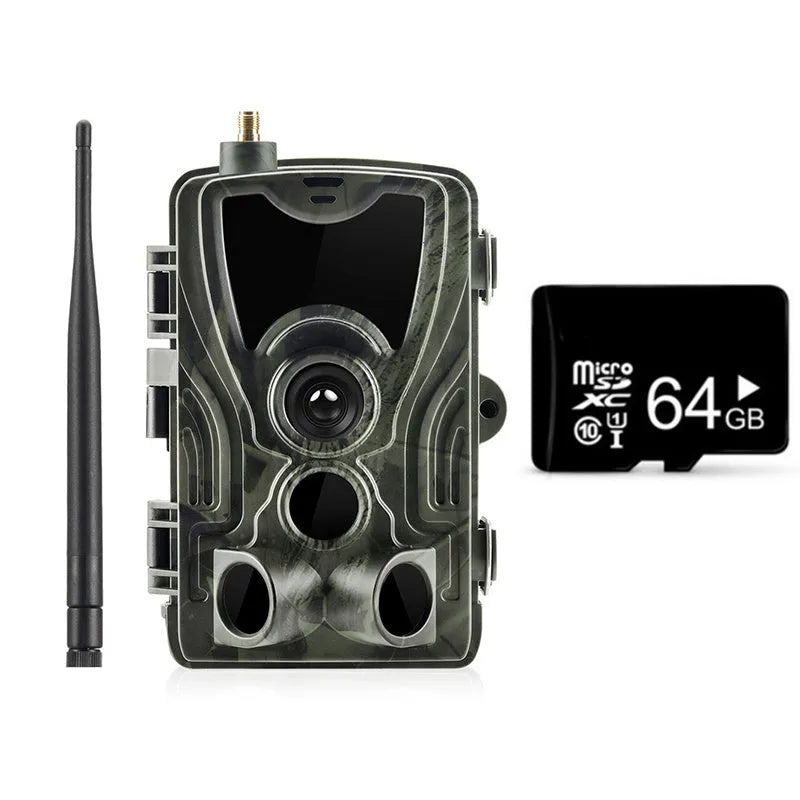 Outdoor camouflage surveillance camera with wide-angle lens and infrared night vision