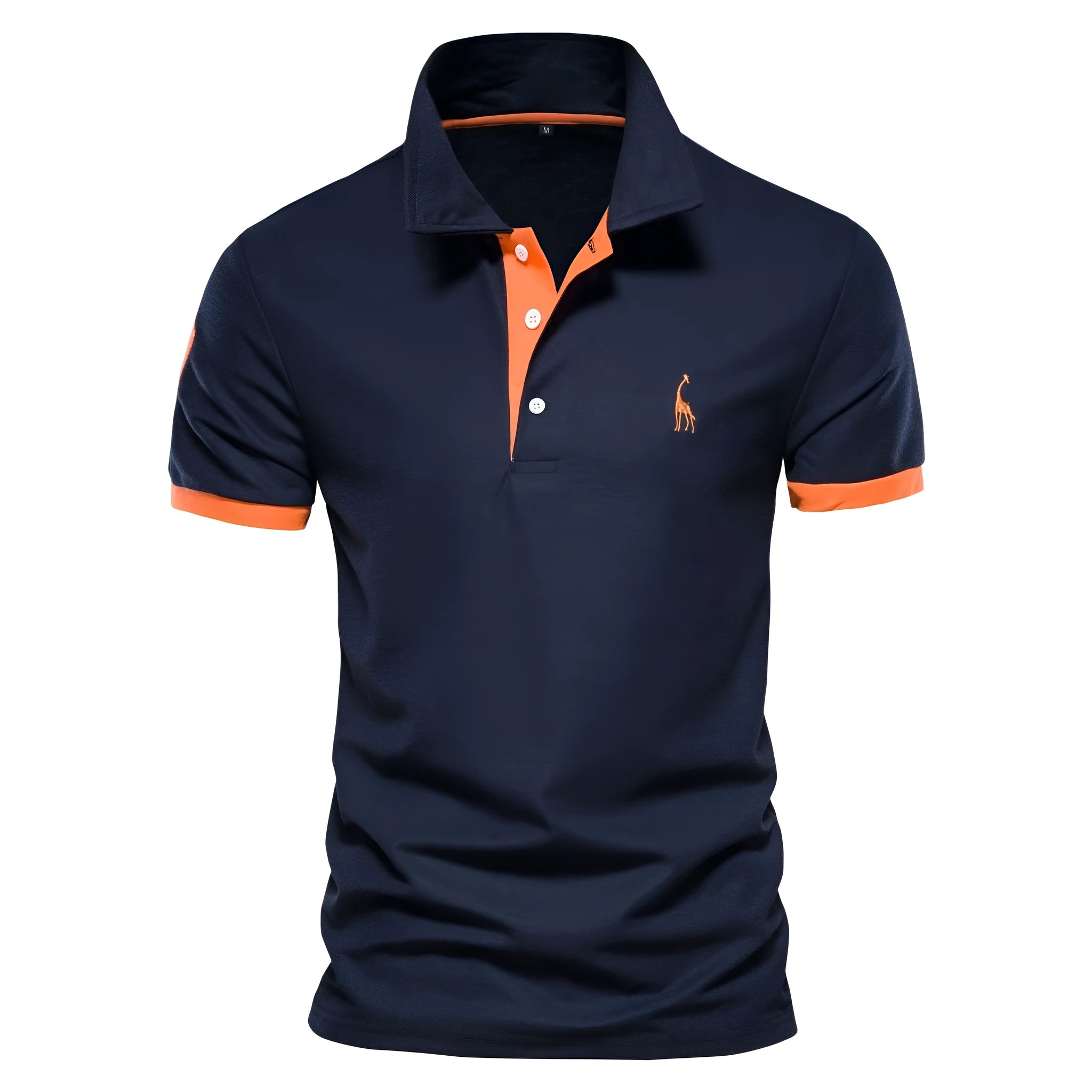 Men's slim fit short sleeve T-shirt with detailed deer embroidery on chest
