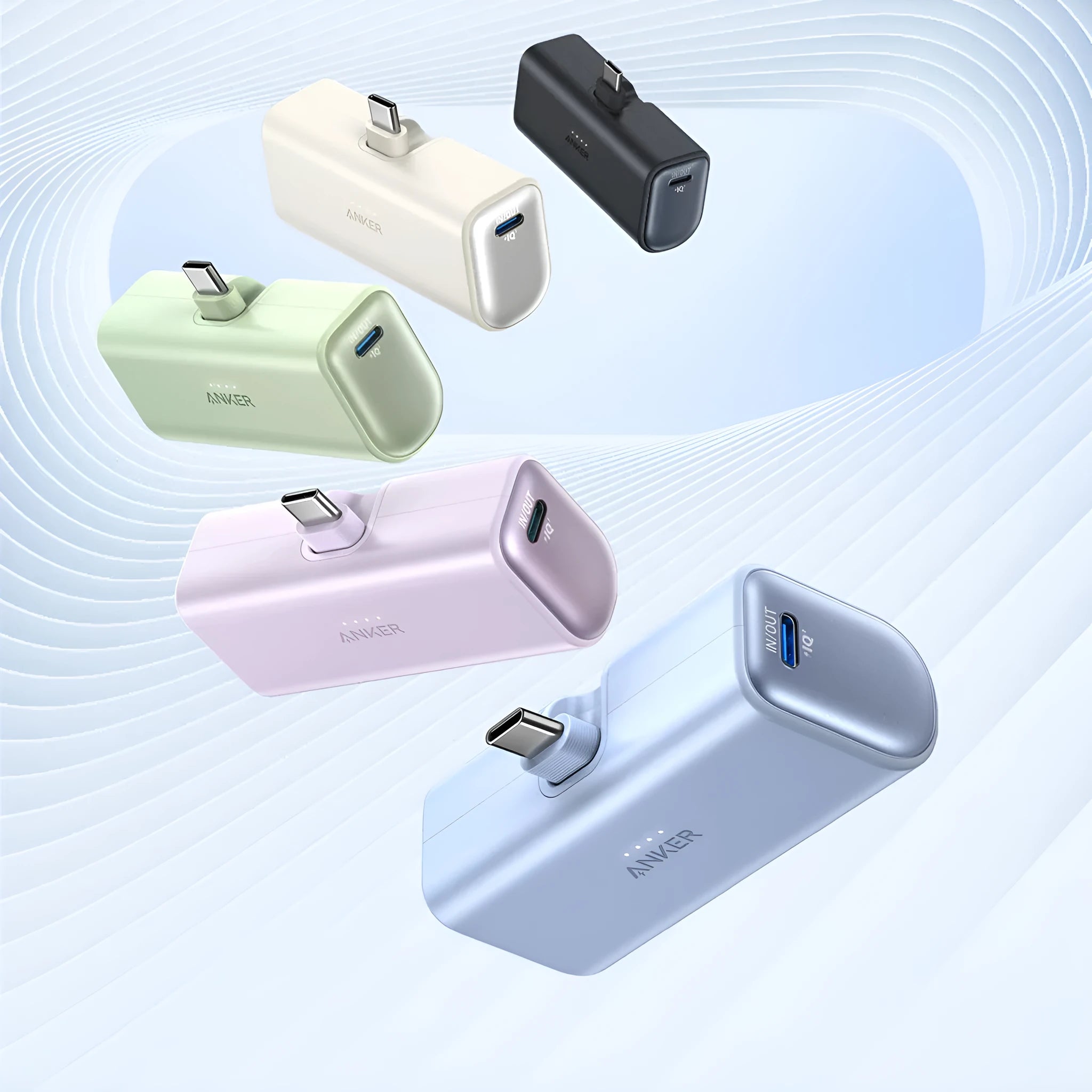 Capsule power bank portable charger with 5000mAh capacity and compact plastic shell design