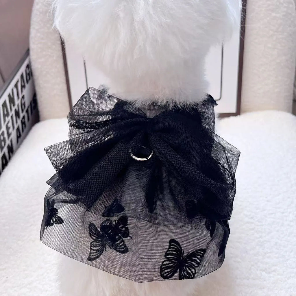 Black princess tulle skirt for small dogs and cats with five size options