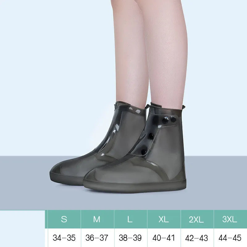White PVC high top shoe covers for water resistant footwear protection