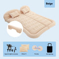 SUV inflatable bed in beige with flocking surface and motor pump, 175cm length for car travel
