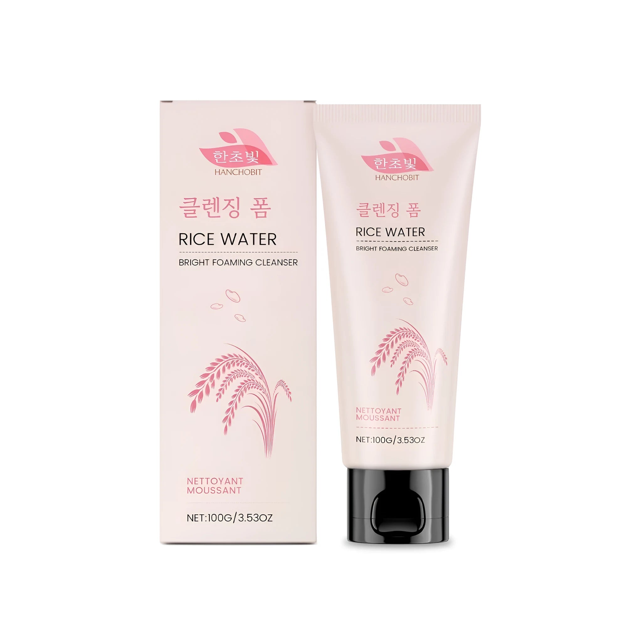 100g Rice Water Bright Foaming Cleanser with rice bran water, panthenol and hyaluronic acid