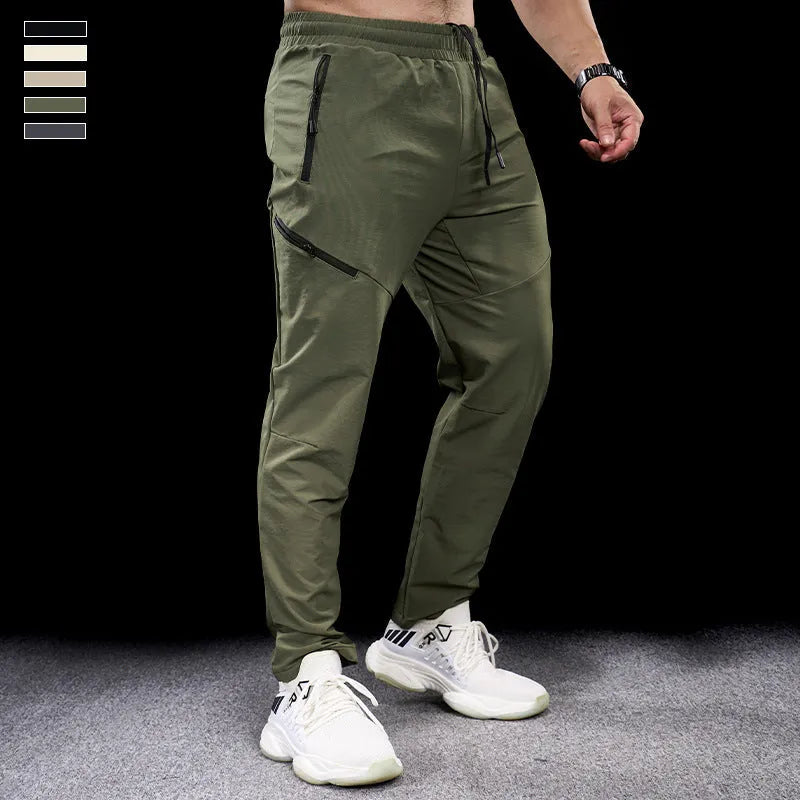 Men's waterproof quick-drying exercise pants in nylon fabric for sports and fitness