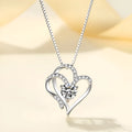 Women's 925 silver heart necklace in rose gold, white gold, or yellow gold colour.