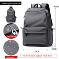 Fashion simple travel bag trendy cool male college student computer school bag Oxford spinning medium size black