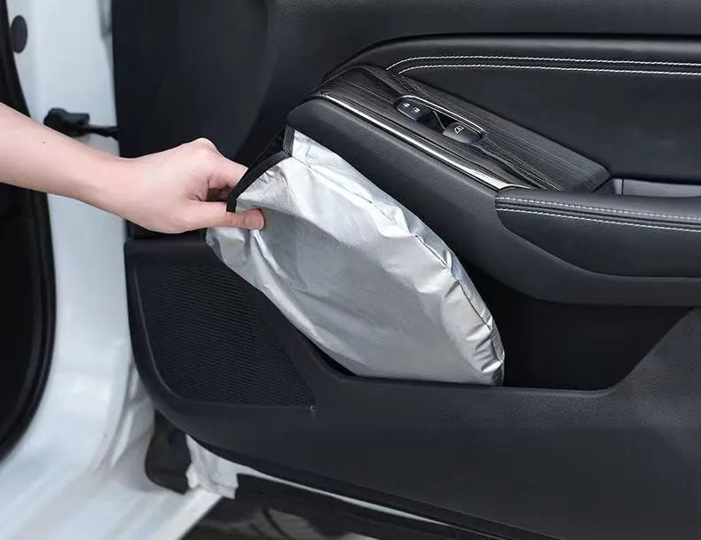 Titanium silver aluminium foil car sunshade for windscreen heat protection