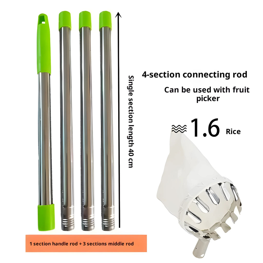 Stainless steel splicing rod fruit-picking device for orchard use with three length options