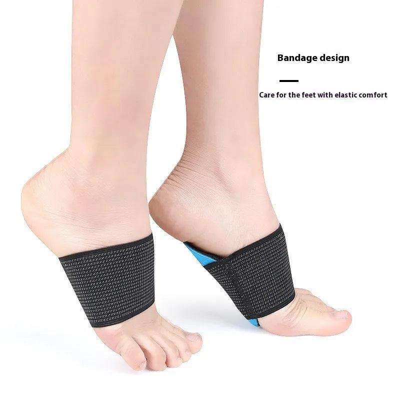 Blue elastic bandage sole foot pad for arch support in adult and children sizes
