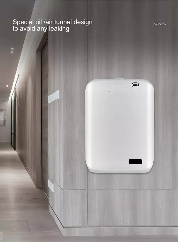 White wall-mounted essential oil aroma diffuser with smart app control and 150ml capacity