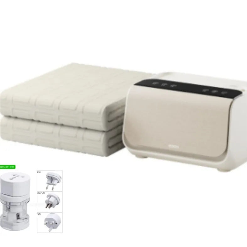 PVC plush electric water blanket with smart host control unit in 1.4×2M and 1.8×2M size options