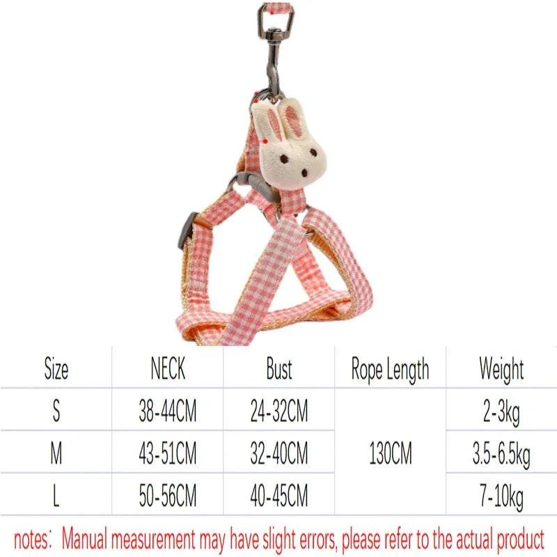 Small dog harness with leash in nylon with quick-release buckles and anti-pull design