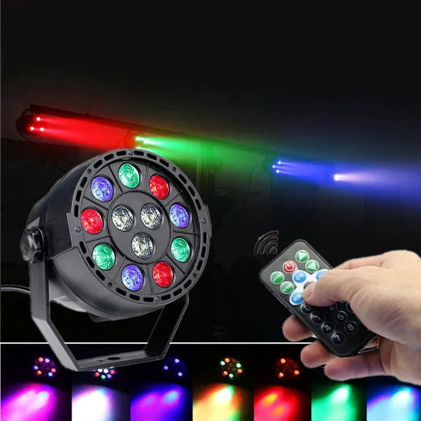 Ultraviolet UV par light with 12 LEDs for indoor stage lighting, black housing