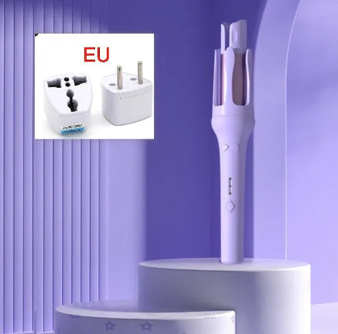 32mm automatic hair curler in white or chigo colour with pink, purple, green, or beige accents