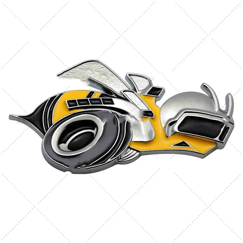 Big Bee zinc alloy super large bumper sticker 11.2x6.2cm yellow silver colour