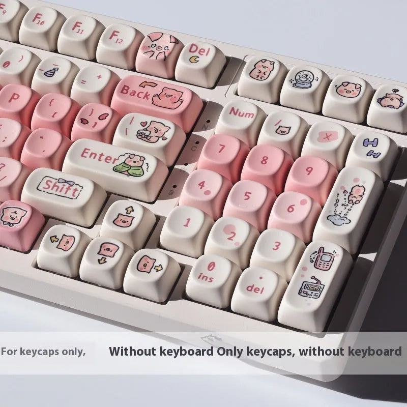Pink pig key cap with fragrant element and detailed sublimation printing on all five sides for mechanical keyboards