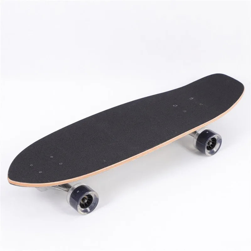 White maple wood street scooter measuring 31 inches in length