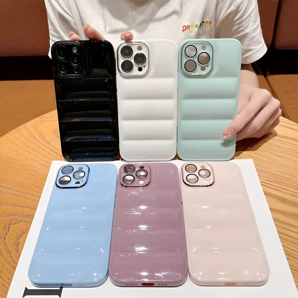 Creative Air Cushion Anti-fall solid colour TPU phone case for iPhone, available in mint green