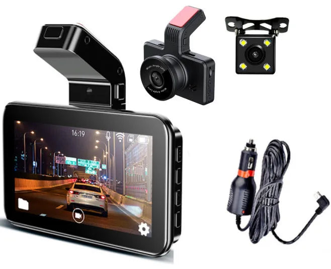 3-inch HD car DVR dashboard camera with double lens for front and back recording