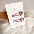Children's press clip hair accessories set with cloth bows, sequins, pearls, and crystal flowers in pink and beige