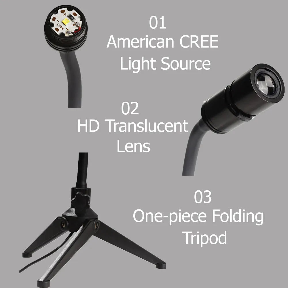 Earth and moon star projector lamp with adjustable hose bracket and USB power cable