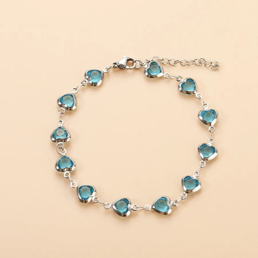 Devil's Eye geometric heart-shaped stainless steel bracelet in one of six electroplated colour options.
