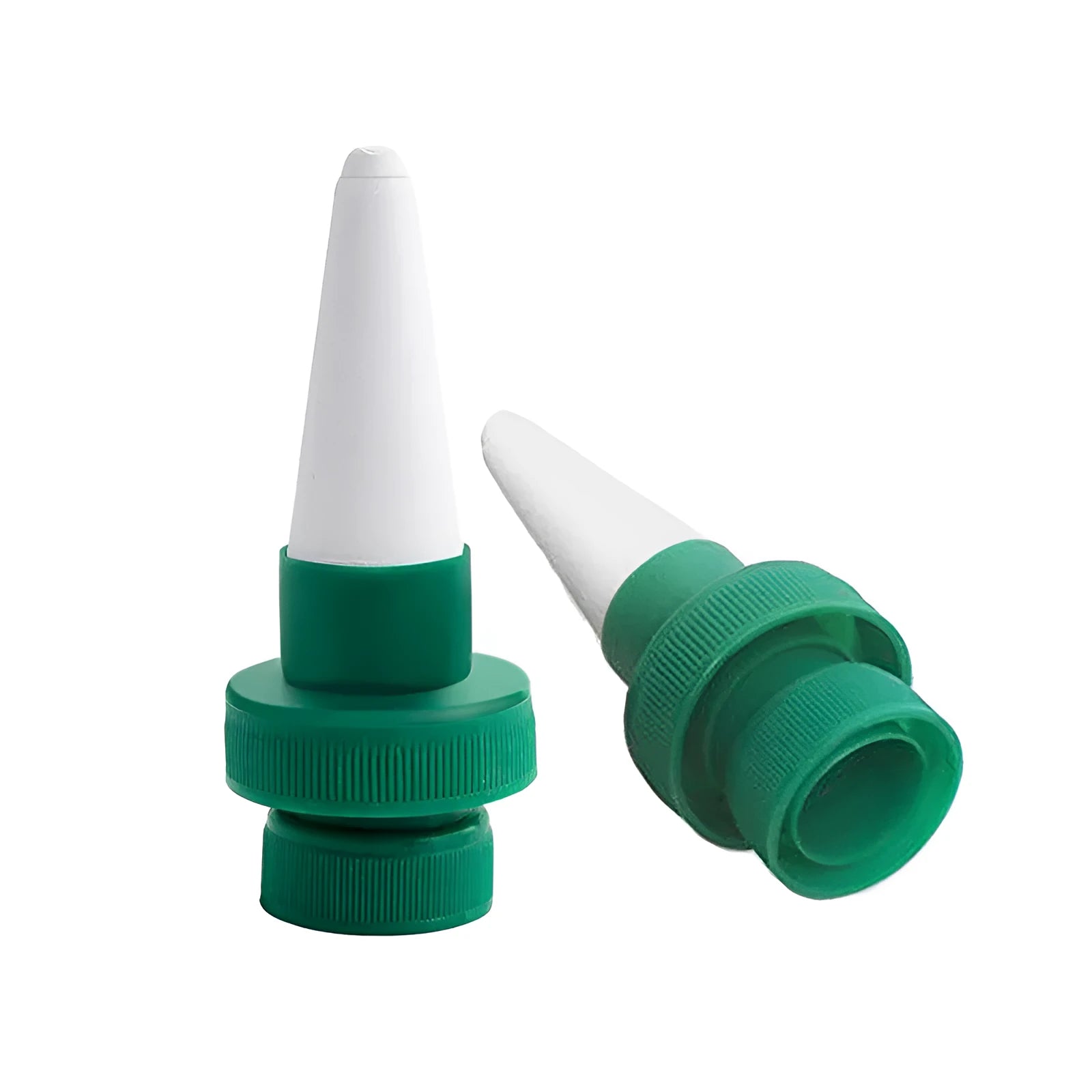 Green ceramic drip irrigation device for garden watering with cola bottle
