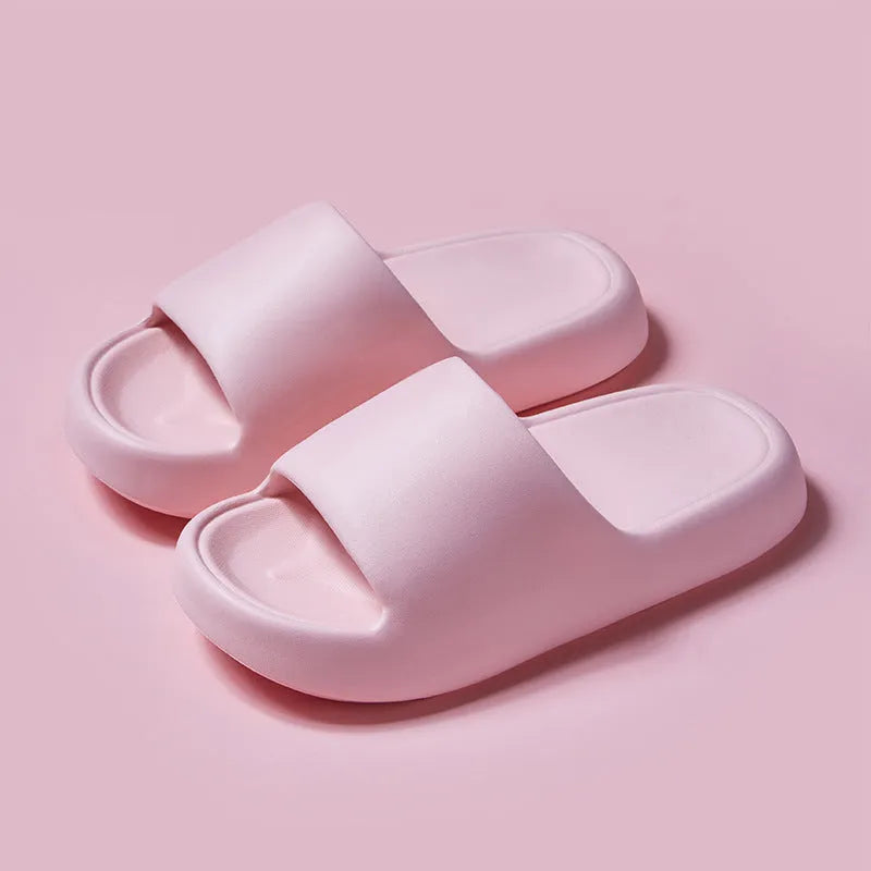 Bread Shoes non-slip EVA indoor bathroom slippers in bean green, unisex flip-flop design with thickened sole