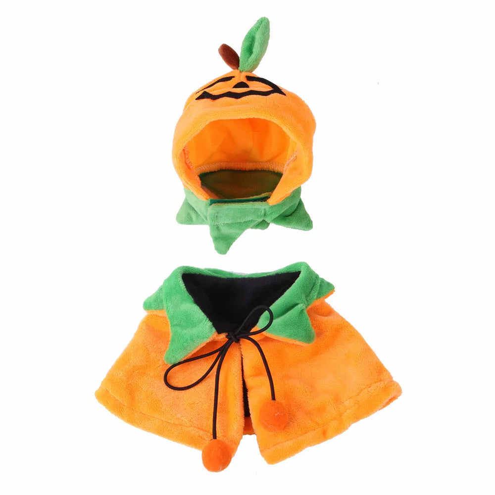 Pumpkin-themed double-sided plush cloak for dogs and cats Halloween costume