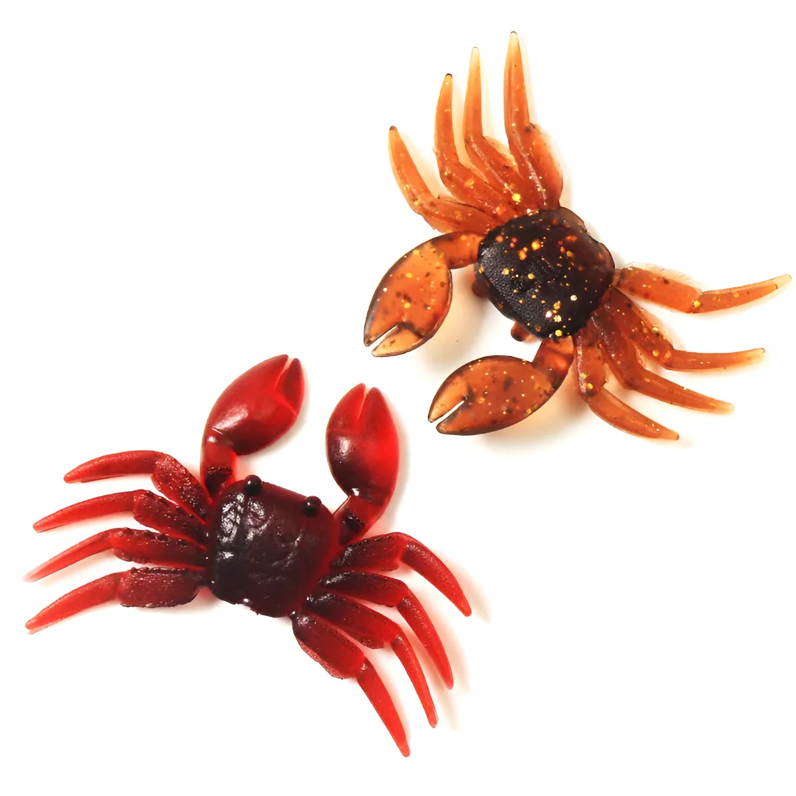 8cm PVC soft crab fishing lure in red and brown colour options
