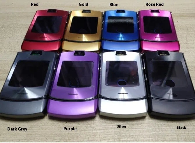Non-smartphone flip mobile phone for elderly users with small screen in V3 Black colour