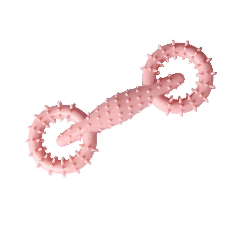Blue TPR dog chew ring toy measuring 16cm diameter for teething puppies