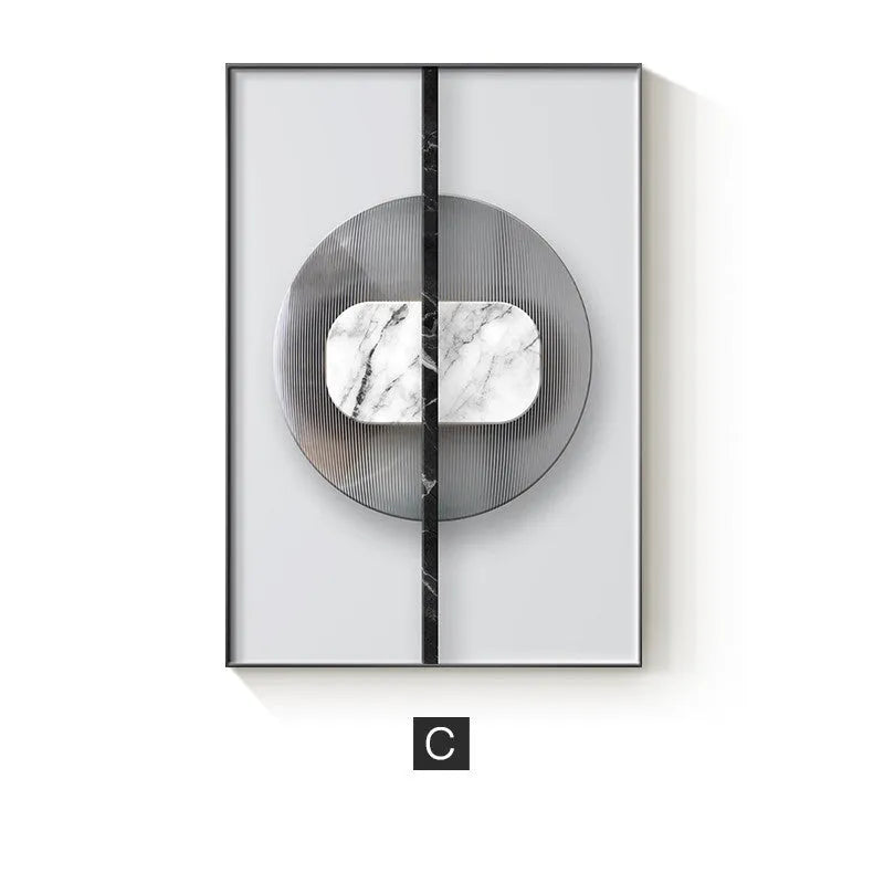 Abstract geometric pattern canvas wall art print in minimalist style
