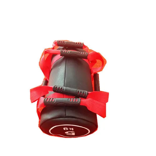 PVC fitness sandbag training bag in flat white leather colour for weight lifting and gym conditioning