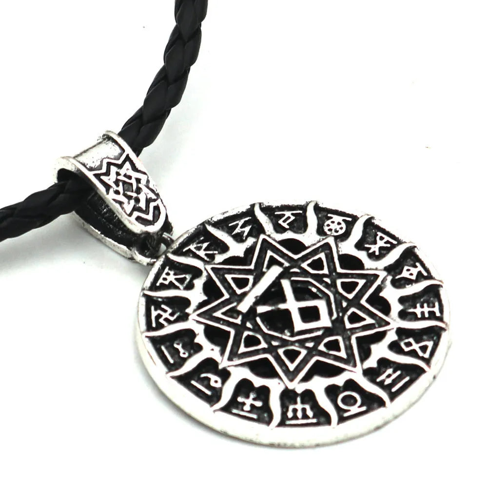 Lunavin ODing logo necklace pendant with antique silver finish and adjustable snake bones chain