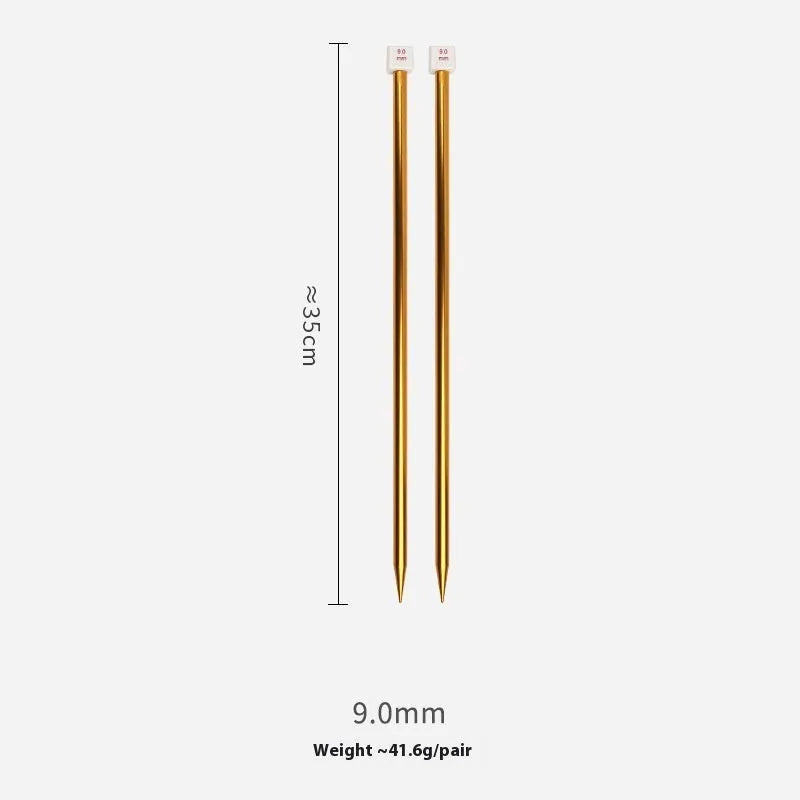 Lengthened crochet hook set with protective caps showing 14 different sizes from 2.0mm to 10.0mm