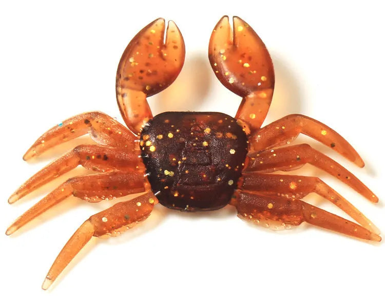 8cm PVC soft crab fishing lure in red and brown colour options