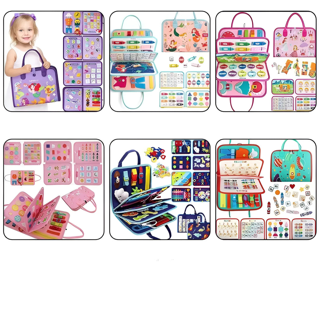 Felt learning early education board with DIY action features, 28x23x3cm, fibre felt, multiple colour styles