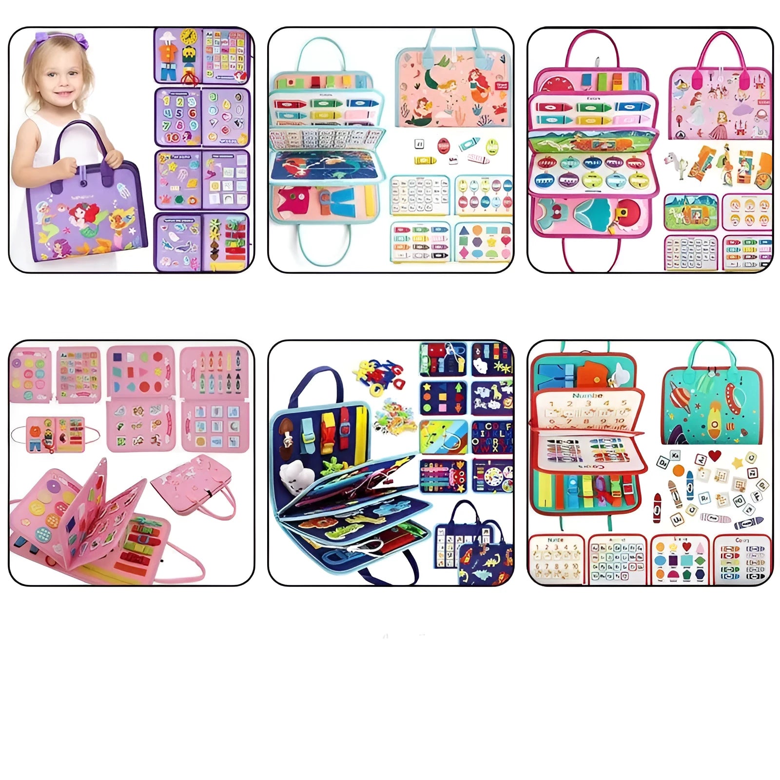 Felt learning early education board with DIY action features, 28x23x3cm, fibre felt, multiple colour styles