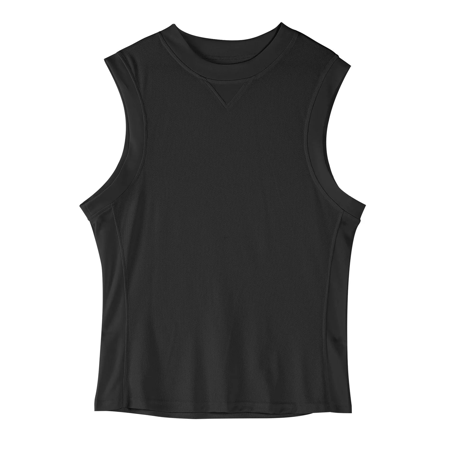 Men's loose fit fitness vest in white or black for summer sports activities