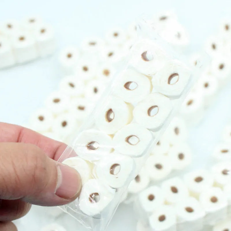Children's paper simulated tissue roll toy model measuring 30mm by 15mm by 80mm
