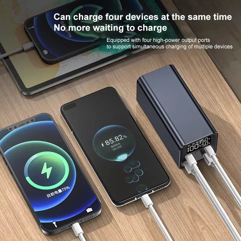 65W 20000mAh metal laptop power bank in black, blue or grey colours