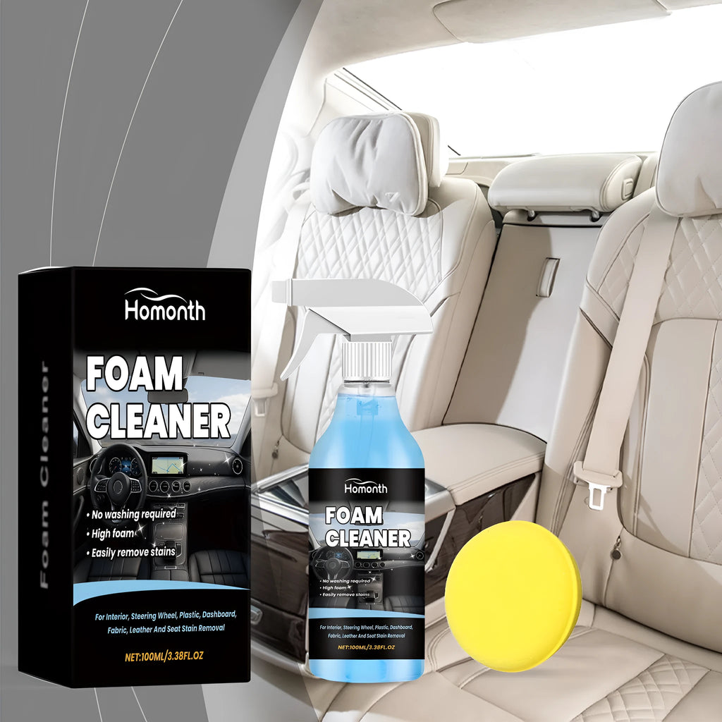 HOMONTH car interior foam cleaner 100ml with sponge and label