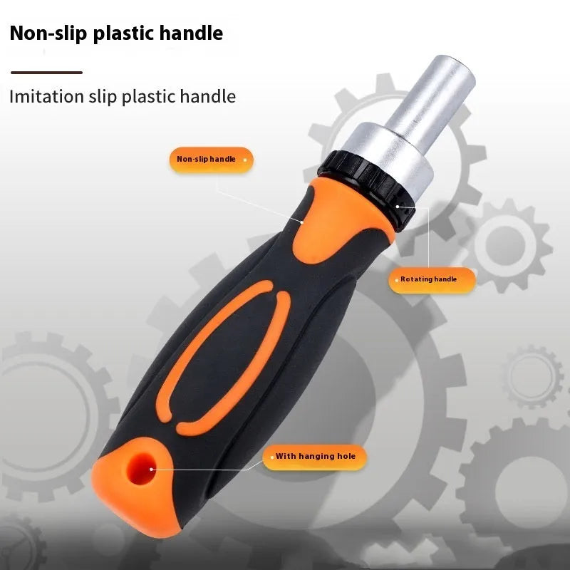 42-in-1 ratchet screwdriver set with chrome vanadium steel bits in black bottom case