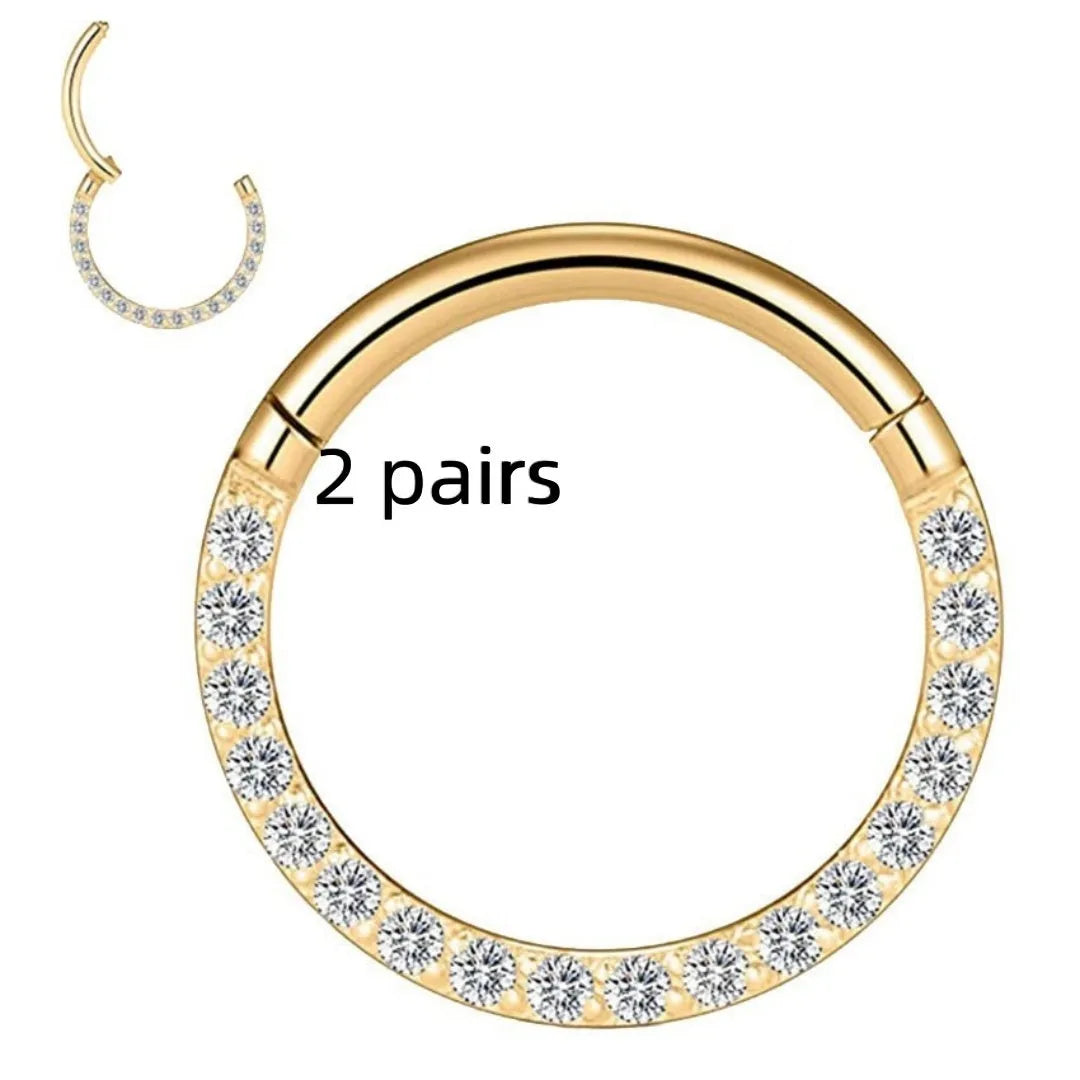 Stainless steel seamless nose ring showing round shape with electroplated colour finish options